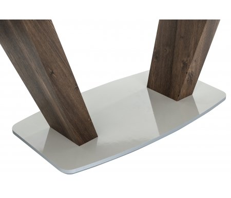 Стол на тумбе Petir серый / орех кантри